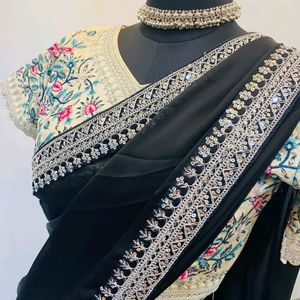 Designer Saree With Prestitched Designer Blouse