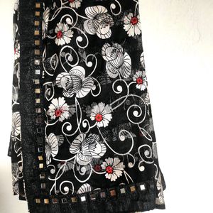 Black Net Saree Minnor Work