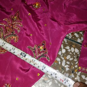 Rose Silk Suit Set With Dupatta