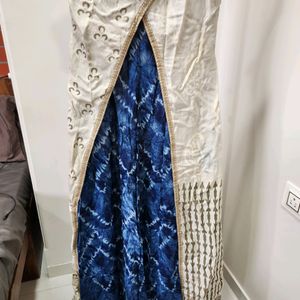 NAVRATRI SPECIAL Cream & Indigo Indo Western Gown