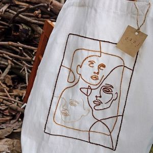 Hand Embroidered Customised Tote Bag