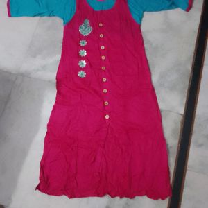 Pink And Blue Kurti