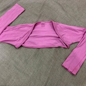 Pink Long Sleeves Shrug