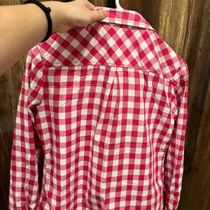 Max Brand,Pink & White Pure Cotton Check Shirt