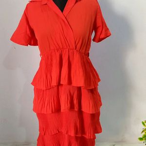 Doll Like Beautiful Bright Red Tier Dress