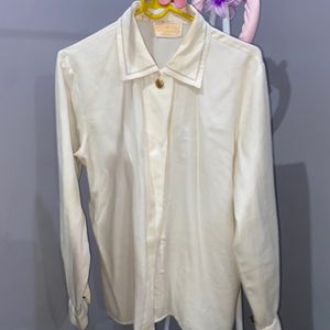 Vintage Cream  Long Sleeve Botton Up