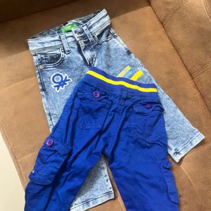 Unused But Washed Jeans And Pant Combo