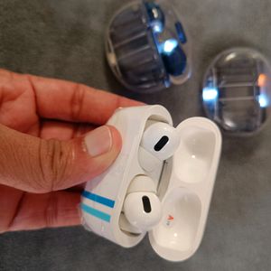 2 Transparent Gaming earbuds + Airpodes good new