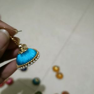 Set Of New 10 Handmade Silk thread Jhumkas