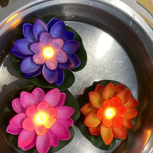 Lotus Sensor Water Floating Diya Pack Of 6