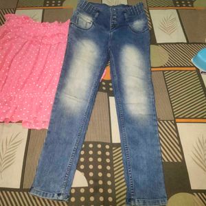 Combo Of Girls Top And Jeans Pants