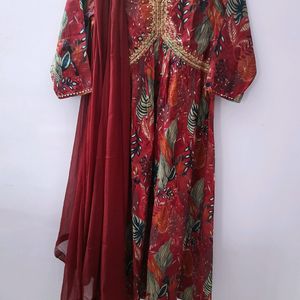 Floral A-Line Kurta Set