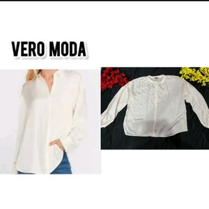 Vero moda loose oversized cream shirt