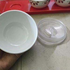 3 Pc Bowl With Tray Set