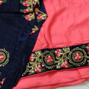 Vichitra Silk Saree With Blouse