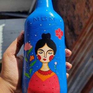 Floral Girl Bottle Art