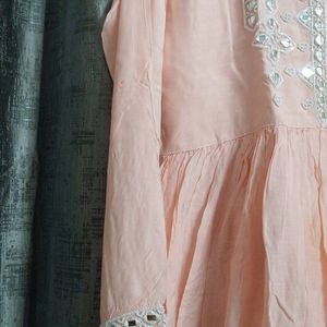 Mirror Work Mul Cotton Kurti