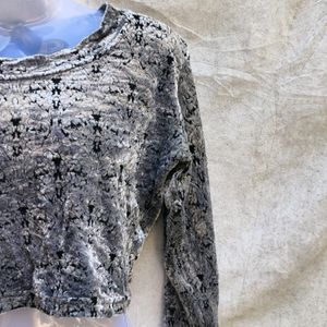 CUTE GREY VELVET TOP