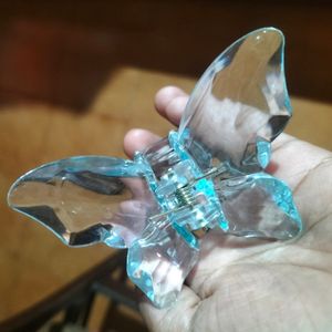 Light Blue Crystal Butterfly Clip