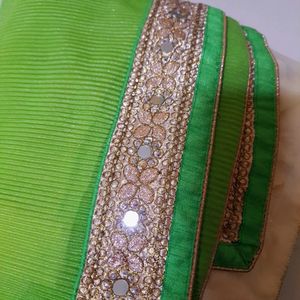 Women Embroidery Mirror Saree