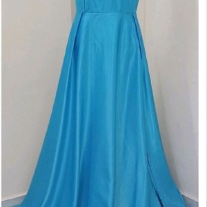 Blue Gown With Slit