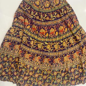 Traditional Boho Maxi Skirt (Navy Blue)