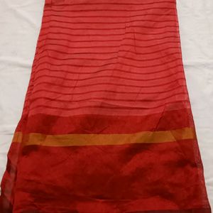 Red Boder Line Saree❤️