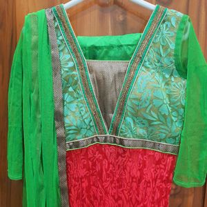 Beautiful Anarkali Gown With Pant And Dupatta