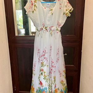 Floral Printed Dress With Free Gift