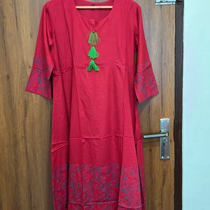 Anarkali Red Stylish Kurta For Women