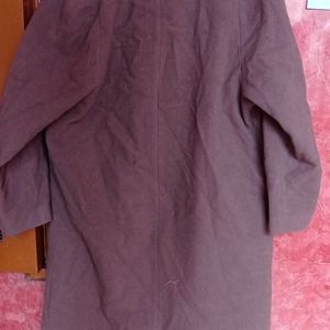 Brown Pure New Wool Coat Very Soft Fabric And Warm