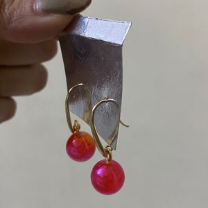 Red Pearl Shine Earrings