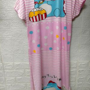 Cartoon Printed Night Wear For Medium To L Size