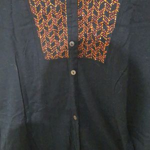 Black Cotton kurta