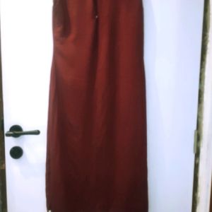 Maroon Embroidered Sleeveless Straight Summer Wear