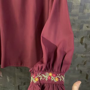 DARK COLOURED HIGH NECK MADAME SHIRT