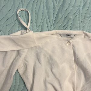 ONLY White Off Shoulder Shirt Top Fancy