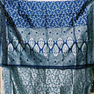 Silver Zari Blue Saree 💙