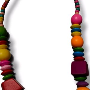 Multi Colour Wooden Beads Jewellery Set