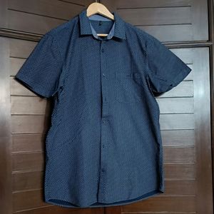 STILE BENETTON Men Blue Printed Cotton Shirt