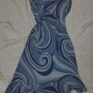 Blue Swirl Bodycon Mini Dress