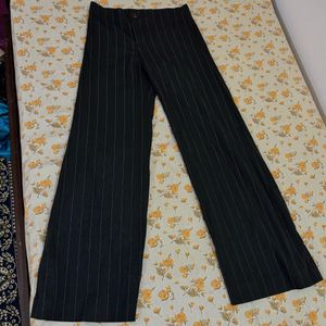 Flared Black Striped Pants (Formal Wear)