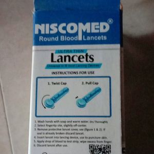 NJSCOMED Round Blood steriled Thinner Lancets Pack Of 100 - For Blood Glucose Monitoring System