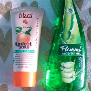 Combo 🌟 Aloevera Gel (150ml) , Apricot Scrub (60g