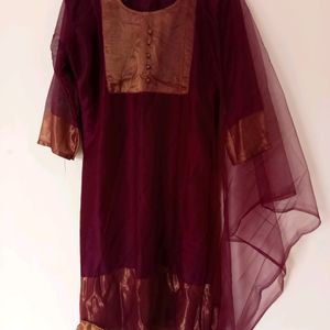 Viscose Kurta Set With Dupatta