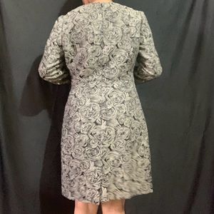 Grey Elegant Roses Dress