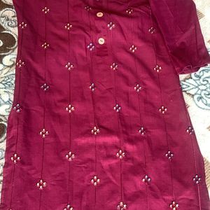 Maroon Kurta