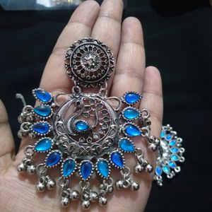 Used Blue Earring Nd Tika Set