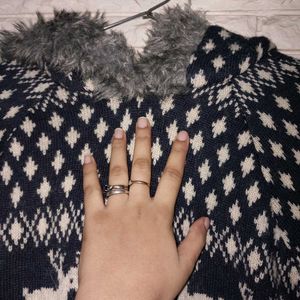 ZARA KNIT furry Dress Cum Sweater