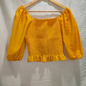 Yellow Mustard Crop Top (Stretchable)